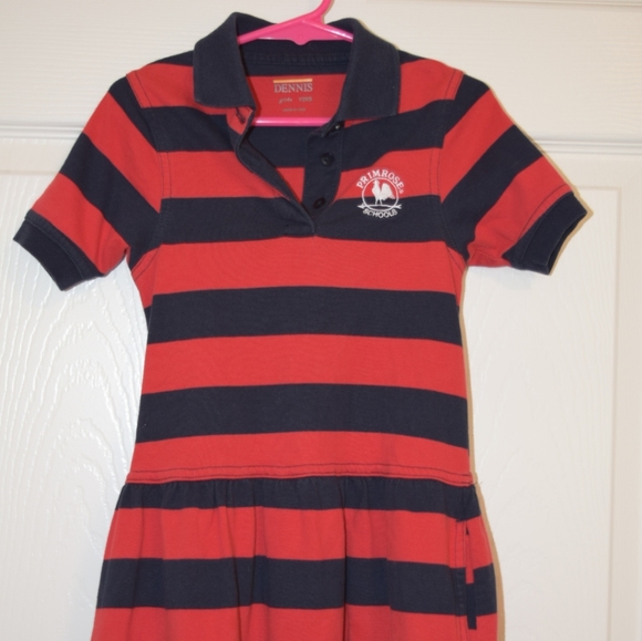 red striped school dress